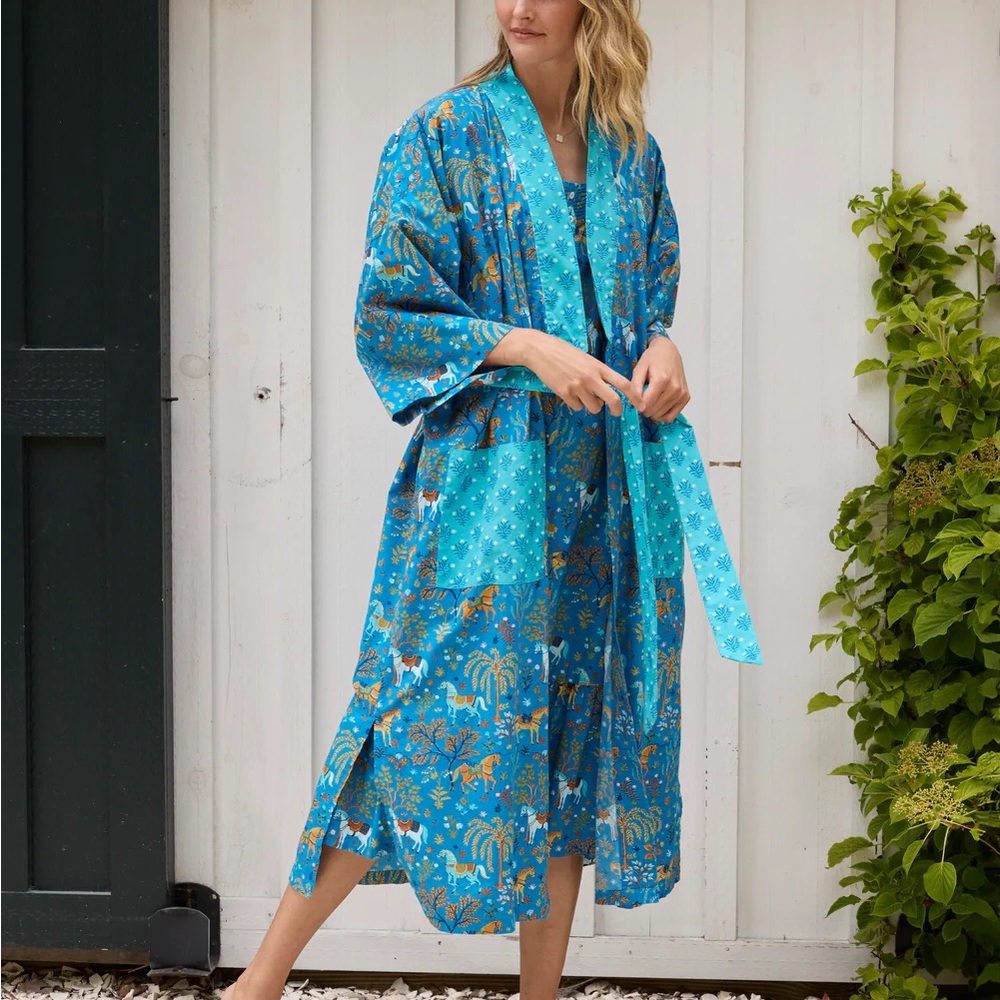 Printfresh show pony Robe in Blue